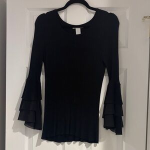 Design History Black Layered Sleeve Blouse